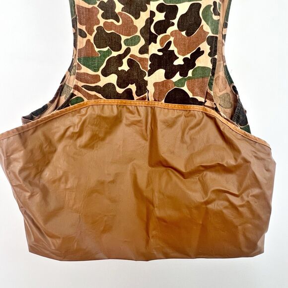 SEARS SPORTS CENTER - Vtg Duck Camouflage Canvas Mens Hunting Shooting Vest 60s - Picture 10 of 16